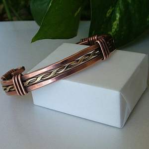 Bracelet en cuivre naturel pour la force et l'amélioration de l'énergie, accessoires de bijoux - Product Image 3