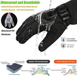 ถุงมือสกีคุณภาพสูง 3M แบบสวมเต็มนิ้ว น้ำหนักเบา บุด้วยผ้าฟลีซกันหนาว สำหรับปั่นจักรยานในฤดูหนาว กันน้ำ - Product Image 4