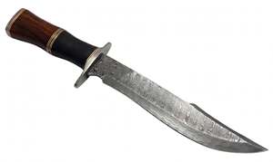 Handcrafted Raindrop Damascus Steel Kitchen <b>Carving</b> <b>Knife</b> Solid Brass Walnut Wood Handle Meat Slicer - Product Image 5