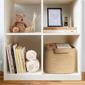 Rope <b>Storage</b> <b>Basket</b> <b>Rectangle</b> With Handles Rustic Style for Home Sundries Organization - Product Image 2