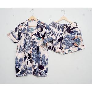 Conjunto de Pijama Corto de Lujo 100% Algodón para Mujer, Estampado a Mano, Ropa de Dormir Cómoda para Verano, Camisa Tejida para Descansar - Product Image 3