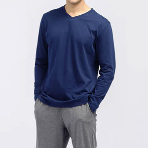 เสื้อยืดแขนยาวคอกลมทรงสปอร์ตสำหรับผู้ชาย ผ้าฝ้าย 100% เป็นมิตรกับสิ่งแวดล้อม แห้งเร็ว น้ำหนักเบา ระบายอากาศได้ดี ทนทาน พิมพ์ลายได้ตามต้องการ - Product Image 1
