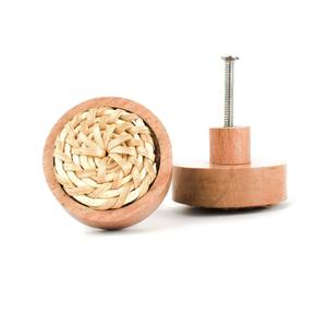 Tirador de puerta de cajón de mimbre Natural, perillas de varios colores y tamaños, logotipo personalizado aceptado - Product Image 5