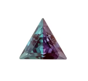 Gema suelta de alexandrita cultivada en laboratorio, con cambio de color, corte triangular, quilates, efecto fuego, tipo zafiro. - Product Image 2