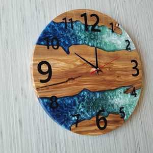 Handmade Olive Wood & Epoxy Resin Wall <b>Clock</b> Custom Resin Wall <b>Clock</b> for Home Living Room Hot Selling - Product Image 4
