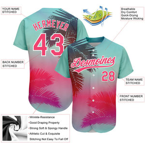 High Quality 100% Polyester Baseball Jersey Breathable Quick Dry Sportswear Customized Printed Logo Customized Team Name Low MOQ - Product Image 2