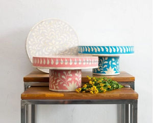 Soporte de pastel con incrustaciones de hueso para decoración del hogar, soporte de pastel con incrustaciones de hueso para regalos de Ramadán, alta calidad, fabricante indio - Product Image 2