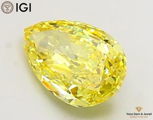 Diamante de Corte Pera de 4.00 Quilates, Cultivado en Laboratorio, Certificado por IGI, Color Amarillo Intenso, Claridad VS2, para Collar Solitario - Product Image 4