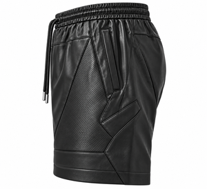 High Quality New Arrival Custom Fashion Wear OEM/ODM Service Premium PU Leather Mid Waist Solid Woven Quick Dry <b>Shorts</b> <b>Men</b> - Product Image 2