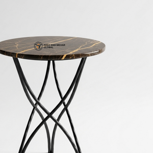 Wholesale Custom Marble Top <b>Stool</b> Minimalist Iron Frame Accent Table Durable <b>Small</b> Coffee Table for Luxury Interiors - Product Image 2