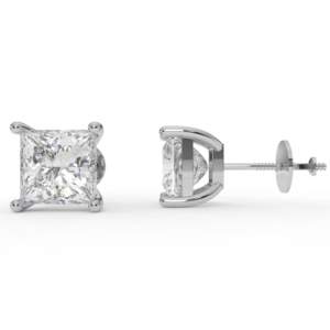 Boucles d'oreilles clous Rakshita en argent sterling 925 avec moissanite, base carrée, certifiées par un tiers, classiques pour femme - Product Image 6
