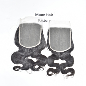 Cierre de Cabello Humano Grado 12A, Ondulado Natural, Negro, con Encaje Suizo, 100% Cabello Humano Virgen Remy, Parte Libre, Suave y Sedoso - Product Image 1