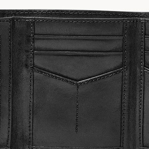 RAHRAJ ENTERPRISES Cartera Bifold de Cuero Negra para Hombre, Tarjetero Delgado, Diseño Abierto, Modelo Re-mw-006, 50 Unidades, Pakistán - Product Image 3