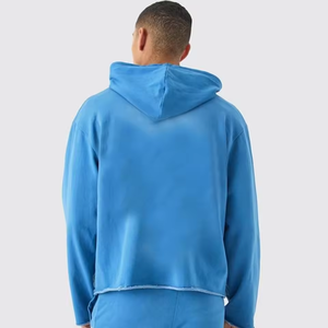 Ensemble de survêtement en molleton marron pour homme, sweat-shirt à capuche et pantalon de jogging, deux pièces, vêtements de sport d'hiver - Product Image 3
