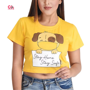 Top Corto Moderno y Elegante para Mujer, Top Corto de Algodón con Estampado Sólido, Camiseta Corta de Verano para Mujer, Camisetas Cortas de Manga Corta para Mujer - Product Image 6