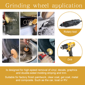 Roue de gomme en caoutchouc REZZ 3,5 pouces 4 pouces à rayures, avec tige filetée, pour enlever les décalcomanies, les rayures, les bandes de vinyle et les graphiques - Product Image 4