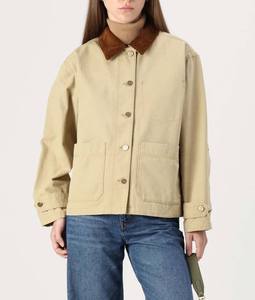 Hot Sale 100% Twill Cotton Quilted Lining Heavy Duty <b>Canvas</b> <b>Work</b> <b>Jacket</b> with Embroidery Decoration Casual <b>Jacket</b> For women - Product Image 2