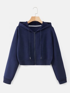 Venta al por mayor de invierno bordado Casual algodón polar Sudadera con capucha Unisex cremallera Oversize personalizado de alta calidad de las mujeres - Product Image 6
