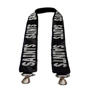 SAINTS correas de bolso de cuentas de semillas de oro blanco personalizadas 'Hook Em Horns' accesorio de moda correa de monedero con cuentas - Product Image 1