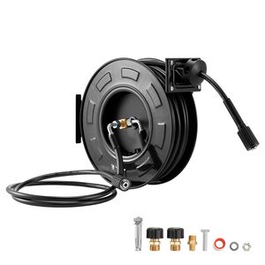 Avvolgitubo Avvolgibile Automatico in Acciaio Rinforzato da 60 Piedi x 1/4 Pollici per Idropulitrici, 4000 PSI Max, Lunghezza 15m - Product Image 1