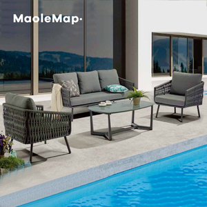 Muebles de piscina Balconi gentong rattan <span class=keywords><strong>bristo</strong></span> sillas exterior patio silla de aluminio al aire libre restaurante sofá en forma de L - Product Image 2