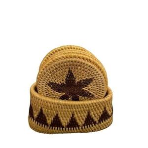 Juego de posavasos de ratán estilo vintage, hechos a mano, para la encimera de la cocina y uso diario, para tazas de café, té y jugo. - Product Image 5