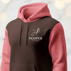Hooper Clothes Sweat à capuche marron-rose pour homme, manches régulières, polaire, polyester/coton, respirant, séchage rapide, streetwear - Product Image 4