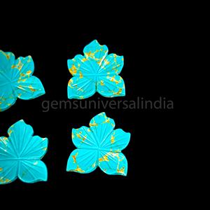 Naturel Cuivre Turquoise Forme De Fleur Sculpté À La Main Pierres Précieuses Charmes Turquoise Fleur Perles Pour La Fabrication De Bijoux Prix De Gros En Vrac - Product Image 3