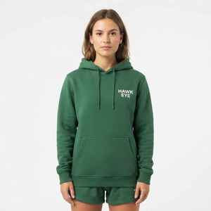 Sudadera con Capucha Verde para Mujer, 100% Algodón, Corte Regular, Logotipo Frontal, Bolsillos Laterales, Diseño para Otoño - Product Image 3