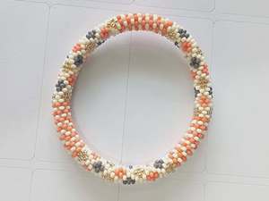 Stunning Light Summer Colors Flower Pattern Children's Lampwork <b>Glass</b> Beaded Roll Bracelets - Product Image 5