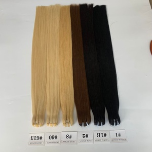 Trama de doble máquina marrón claro Paquete de cabello Remy vietnamita mano suave materia prima al por mayor - Product Image 5
