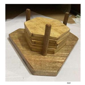 Modern High Quality Handmade Wooden Coasters with Bone Inlay Design 5mm Thickness Eco-Friendly for Home & Weddings - Product Image 4