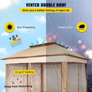 Tente de réception portable 11 x 11 pour extérieur, grande auvent de 4 pièces pour fêtes, jardin, pelouse, patio, style gazebo et pergola - Product Image 3