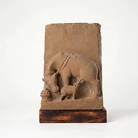 Statue de vache sacrée Kamdhenu du 12ème siècle, réplique, finition antique, résine, décoration spirituelle indienne pour la maison