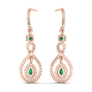 Boucles d'oreilles pendantes REYES exquises en argent sterling 925 avec moissanite VVS, émeraude de haute qualité, bijoux fins et précieux - Product Image 4