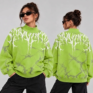 Custom Logo <b>Women</b> Mock Neck Fleece Sweatshirt Streetwear Loose Fit Thick Warm Factory Wholesale <b>Pullover</b> - Product Image 1