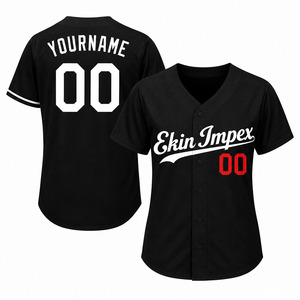 Vêtements de sport personnalisés de haute qualité fabriqués directement en usine, vêtements de sport confortables, maillot de baseball noir uni confortable - Product Image 2
