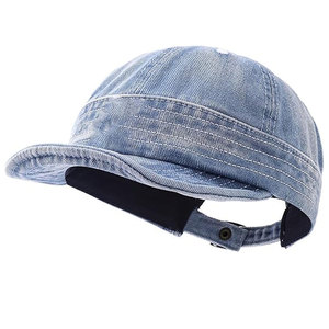 Gorra de Béisbol Unisex de Mezclilla, 6 Paneles, Ajustable, Lavada, de Color Sólido, Informal, para Primavera/Verano - Product Image 1