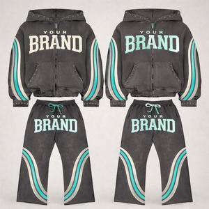 Wholesale Custom Logo Mens Navy Blue Tracksuit <b>Set</b> Hoodie & Jogger Pants Sportwear Casual Streetwear Sweat Suit Wholesale - Product Image 5