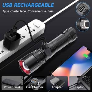 CITICITY Tactical Flashlight <b>Rechargeable</b> 1000+ Lumens <b>LED</b> with 5 Modes & Zoomable IP44 Waterproof Portable for Outdoors - Product Image 5