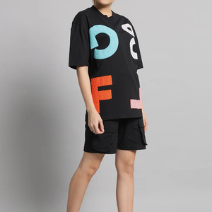 Women's <b>Sets</b> Casual Summer Wear Comfortable T-Shirts and Shorts 2 Pieces <b>Sets</b> 100% Cotton OEM ODM Service Cotton <b>Twin</b> <b>Set</b> - Product Image 3