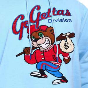 เสื้อฮู้ดลายการ์ตูนหมี Go Gettas Division สีฟ้าอ่อนสำหรับผู้ชาย ทรงโอเวอร์ไซส์ ผ้าฟลีซ สวมใส่สบายๆ ในฤดูใบไม้ร่วง พิมพ์ลายด้านหน้า แขนเสื้อปกติ - Product Image 6