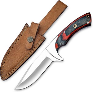 Couteau de chasse EDC à lame fixe en acier inoxydable, manche en bois, étui en cuir, couteau utilitaire de camping et de bushcraft à lame pleine, OEM - Product Image 5