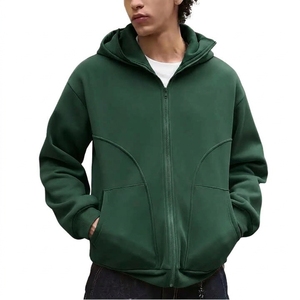 เสื้อฮู้ดซิปเต็มตัวผ้าฝ้าย 100% ทรงโอเวอร์ไซส์สำหรับผู้ชาย พิมพ์โลโก้ได้ตามต้องการ ระบายอากาศได้ดี สไตล์สตรีทแวร์ ดีไซน์ฮู้ดแบบสกีมาส์ก ขายส่ง - Product Image 3