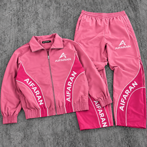 Conjunto Deportivo AIFARAN para Hombre, Invierno, Estampado de Leopardo, Resistente al Viento, Chaqueta con Cremallera y Pantalones de Poliéster, Diseño Color Block, para Entrenamiento - Product Image 6