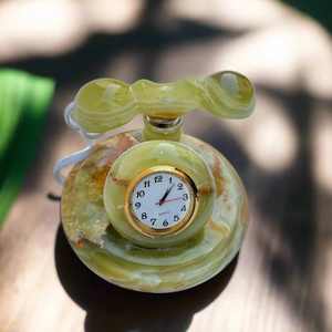 Reloj de Teléfono Vintage de Mármol Ónix, Reloj de Mesa Clásico Retro, Reloj Decorativo de Lujo para el Hogar y la Oficina - Product Image 2