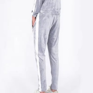 Breathable Custom Training Jogging Acid Wash Printed Zip up <b>Velvet</b> Slim Fit Men's Velour Tracksuits <b>Joggers</b> Set Wholesale OEM - Product Image 3