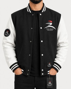 Chaqueta Varsity de Lana 100% Personalizada al por Mayor para Hombre, Tallas Grandes, Transpirable, Impermeable, con Capucha, Estilo Urbano, Bicolor en la Parte Delantera, para Invierno - Product Image 1