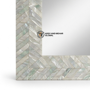 กระจกตกแต่งผนังลายโมเสกเปลือกหอยมุกสี่เหลี่ยมหรูหรา สไตล์อาร์ตเดโค ทำด้วยมือ สำหรับตกแต่งบ้านระดับพรีเมียมและงานแต่งงาน - Product Image 5