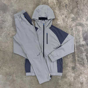 Custom Men's Windbreaker Set 2 Piece Sportswear Hooded Tracksuit Lightweight <b>Waterproof</b> Windproof Gym Training Activewear Suit - Product Image 1